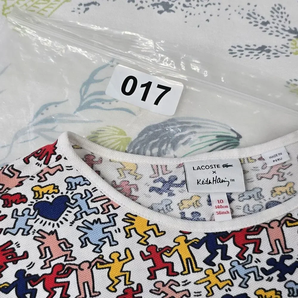 Lacoste X Keith Haring Girls Dress Size 10 Multicolor Casual 90s Artsy Kids - Picture 5 of 6